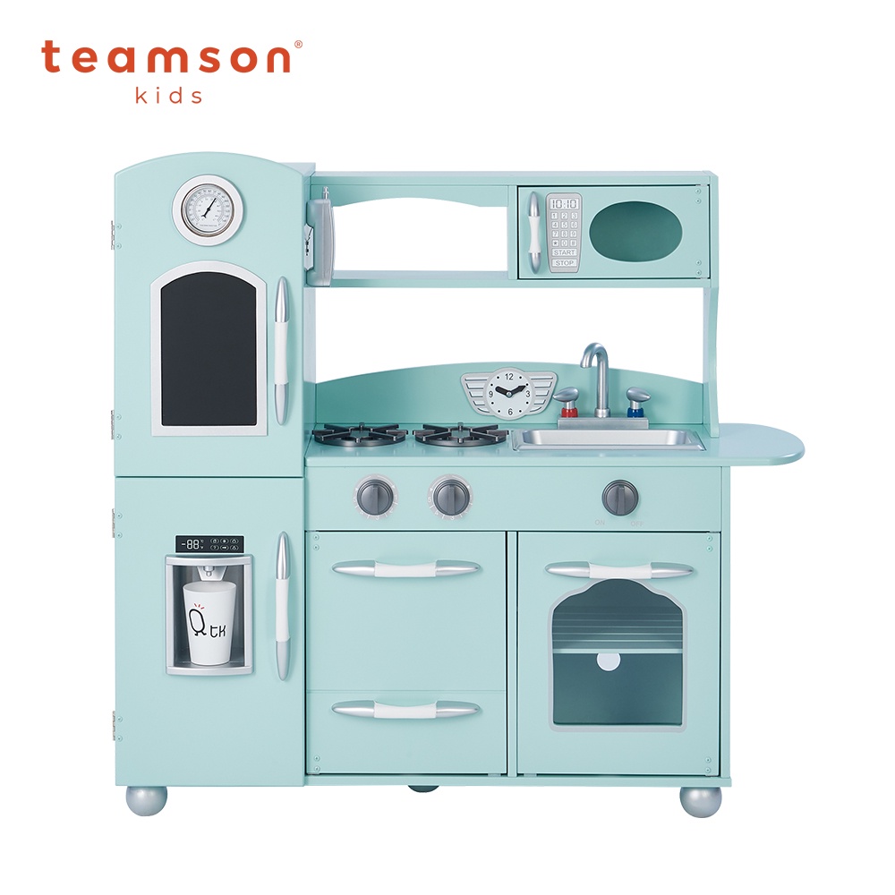 Teamson 奧蘭多北歐風木製廚房玩具-藍綠色