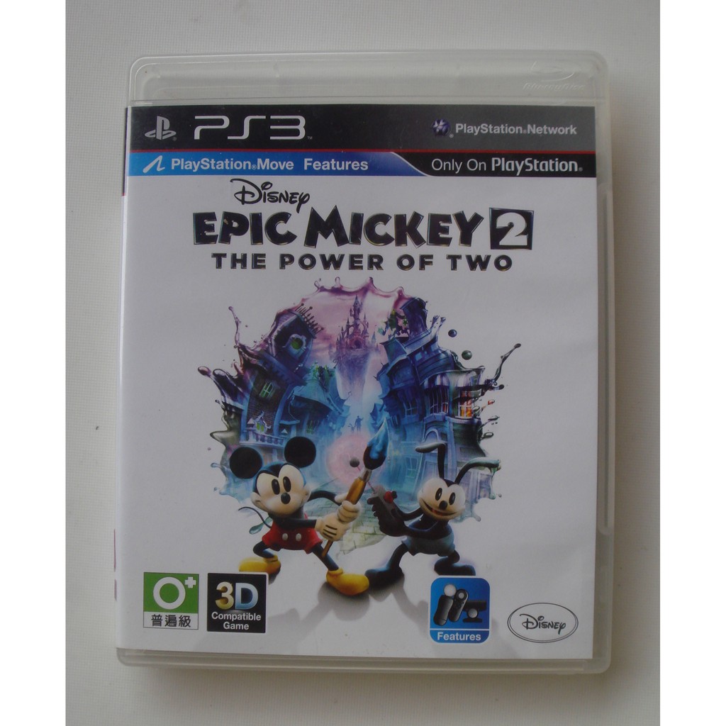 Ps3 傳奇米奇2 二人之力英文版 Move Epic Mickey 2 蝦皮購物