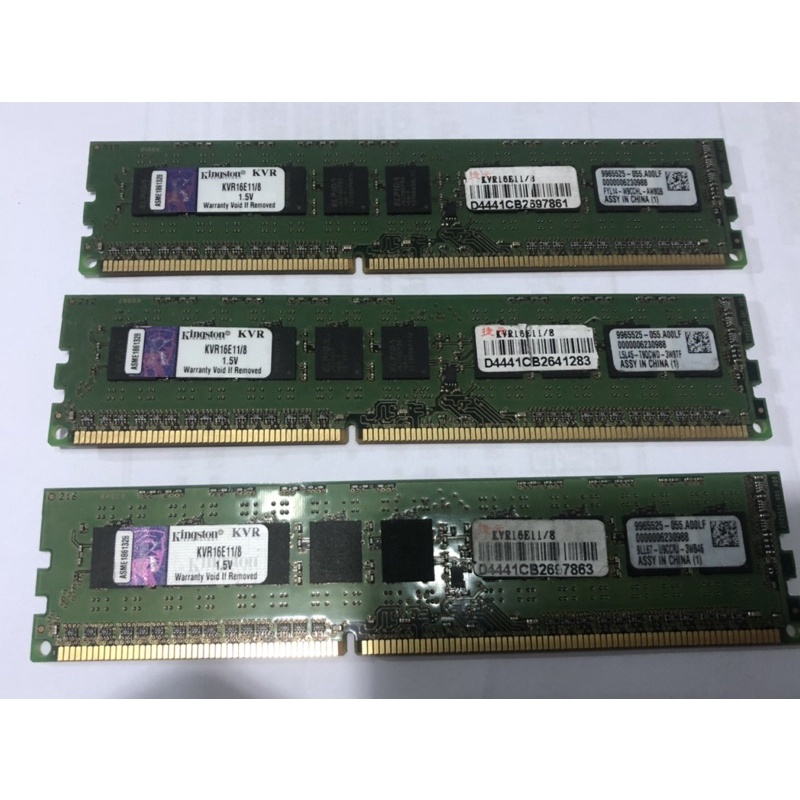 金士頓 Kingston DDR3-1600 ECC 8GB ram KVR16E11/8 純ECC 桌上型伺服器