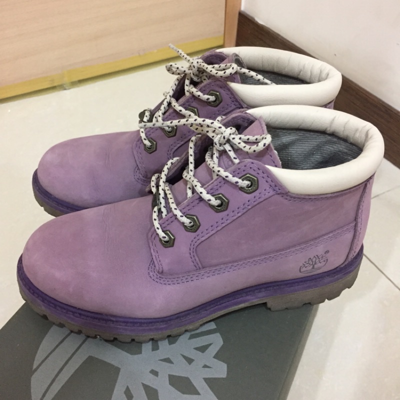 二手Timberland短靴 NELLIE CHUKKA Boots 低筒防水麂皮淺紫色靴（6號）