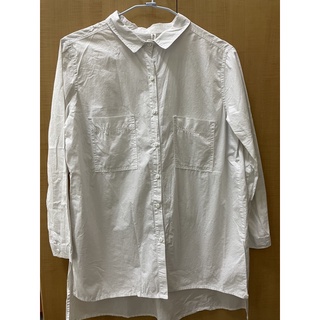 長版白襯衫/前短後長