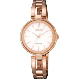 CITIZEN 星辰 (EM0639-81A) ECO-DRIVE 光動能 玫瑰金LADY'S 時尚女錶 / 28MM