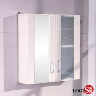 LOGIS 60CM霧玻塑鋼浴櫃歐式吊櫃 C1060-1G壁櫃 防水 櫥櫃 廚房 飾品櫃 化妝櫃 浴室專用
