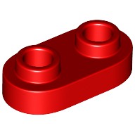 LEGO 6210269 35480 紅色 1x2 橢圓 薄板 帶2豆 Bright Red