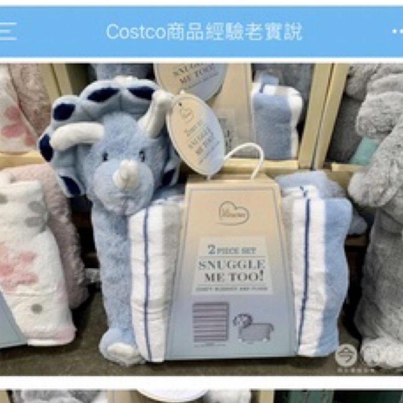好市多 COSTCO 現貨 1157995 動物造型枕 蓋毯兩入組 三角龍 大象Little MARACLES
