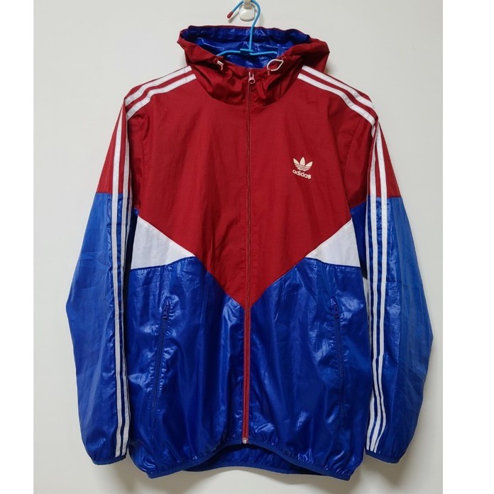 Adidas 愛迪達 紅白藍 撞色 防風 保暖 運動 外套 夾克 菲律賓製