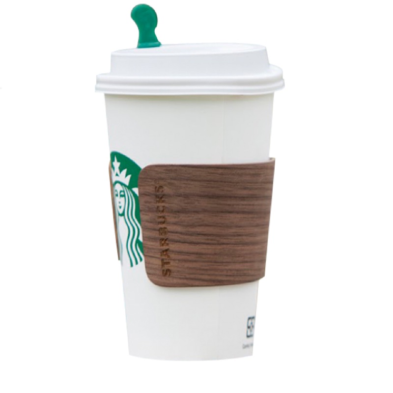 送環保杯♻️星巴克 曲木 隨行杯套 胡桃 隔熱杯套 外帶杯 環保 胡桃木 Starbucks