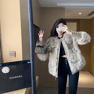 ％皮毛一體皮草外套女2023年新款冬季爆款年輕款小香風短款毛毛上衣【12月15日發完】[日韓歐洲站]