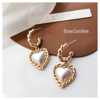 ocean.sunshine 《復古愛心型耳》 耳環 飾品 S925銀針 復古耳環 耳飾 愛心耳環 愛心耳飾