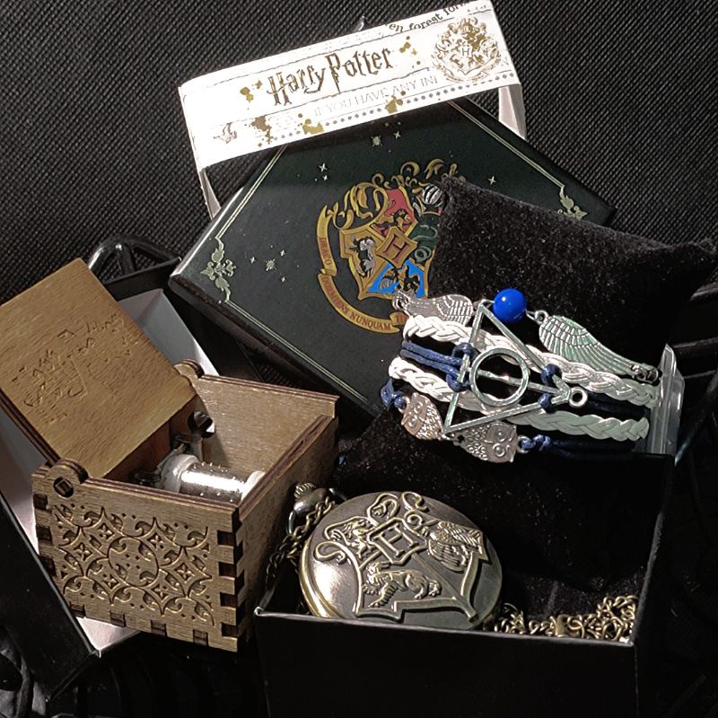 【Harry Potter】哈利波特 霍格沃茲懷錶 雷文克勞Ravenclaw編織手鍊 海德薇變奏曲音樂盒