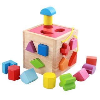 木製兒童積木19孔玩具幼兒玩具 益智力玩具0-1-2-3歲