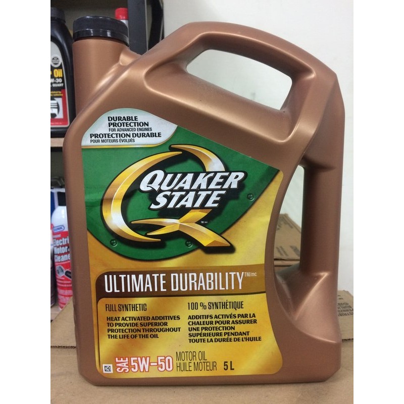 單買【快克QUAKER STATE 美國】ULTIMATE DURABILITY、5W50、全合成機油、5L/罐【美國】