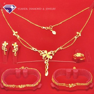 【元大珠寶】『幸福戀曲』結婚黃金套組 戒指、手鍊、項鍊、耳環-純金9999國家標準