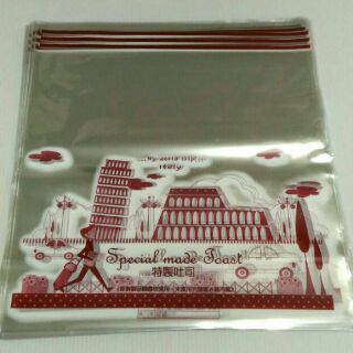 義大利風12兩吐司袋 蝦皮代開發票 土司袋 吐司袋 烘焙包裝袋 麵包袋 蛋糕袋 點心袋 餅乾袋 OPP袋(附金線)