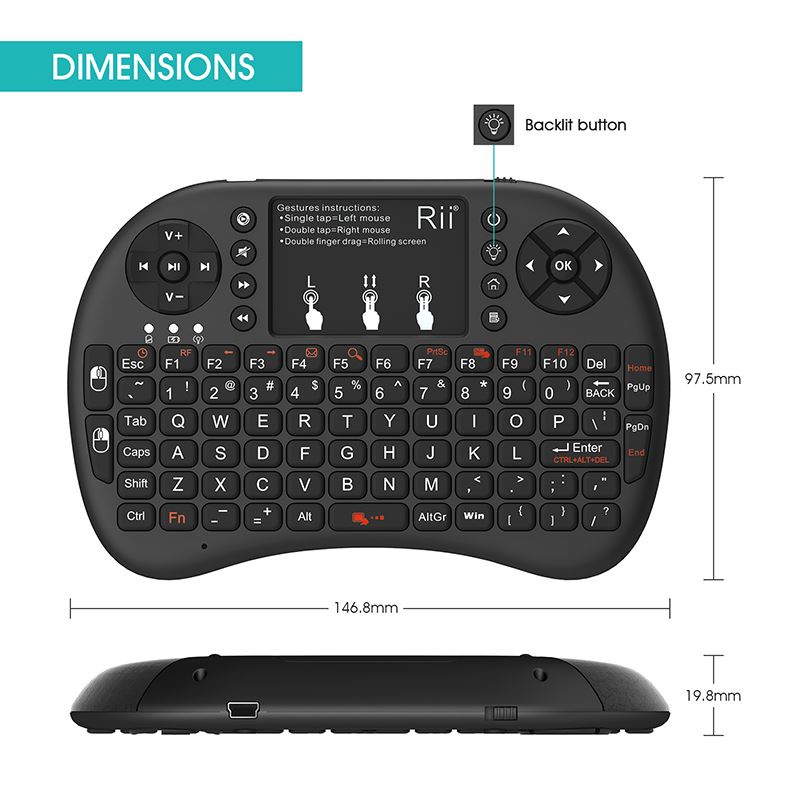 【CP值超高】□❀Rii mini i8+無線背光藍牙鍵盤遙控電視安卓平板手機遊戲滑鼠套裝