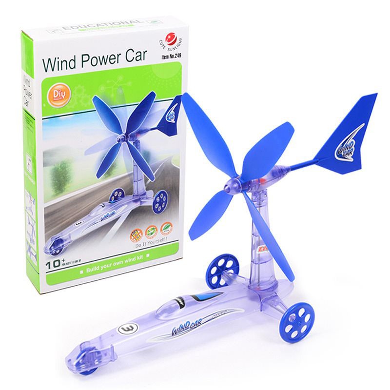 喜得玩具 風能動力車 249 DIY風能動力車 風力發動 大自然科學實驗 科普教具 仿生獸同類型科學玩具 兒童拆裝玩具