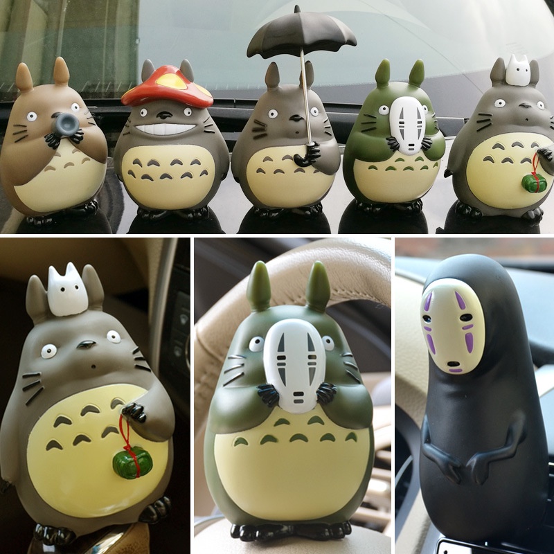 現貨 6款 日本宮崎駿動漫 Totoro 龍貓車載無臉男龍貓打傘提粽子蘑菇汽車裝飾公仔人偶模型收藏手辦擺件玩具娃娃禮物