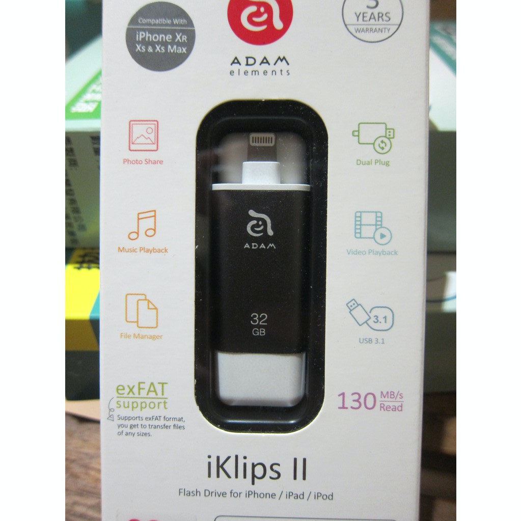 【ADAM】 iKlips II 32GB USB3.1雙向隨身碟/原價1480/鐵灰色/蘋果iOS/全新現貨