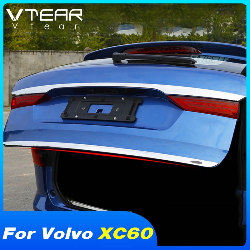 適用於 富豪 Volvo XC60 汽車後門裝飾條 尾門底部牌照裝飾條 不鏽鋼汽車外部裝飾配件 零件