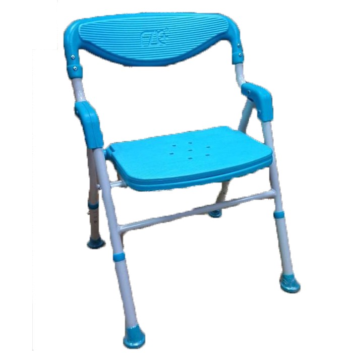 【海夫健康生活館】富士康 可折疊 可調高 EVA坐墊 有靠背洗澡椅 藍綠色(FZK-188)