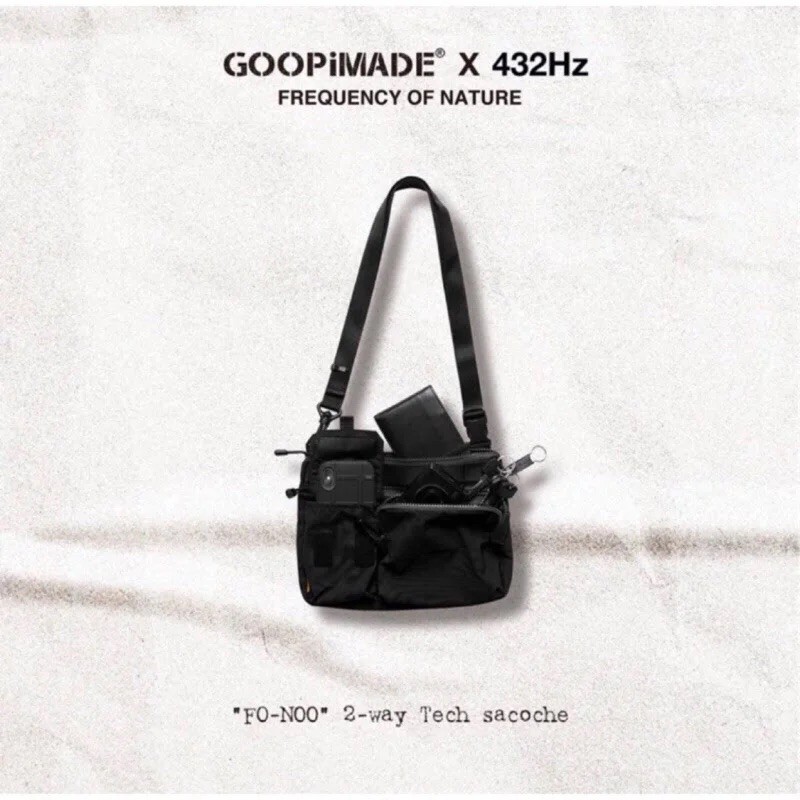 黑色Goopi x 432Hz “FO-N00” 2-way Tech Sacoche - Black