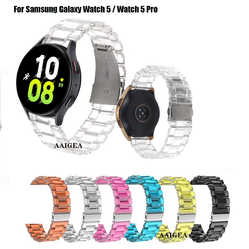 透明新型輕質樹脂錶帶 適用於 三星Galaxy Watch 5 Pro /Watch6 Watch4 40mm 44mm