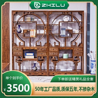 紅木置物架雞翅木博古架實木多寶閣古董架明清古典仿古隔斷展示櫃ou19971019