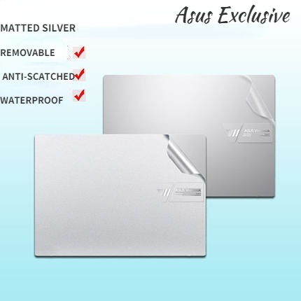 貼紙筆記本電腦啞光銀色側面皮膚 14 英寸 15.6 英寸 13 英寸外殼適用於華碩 X415 X450 X451X45