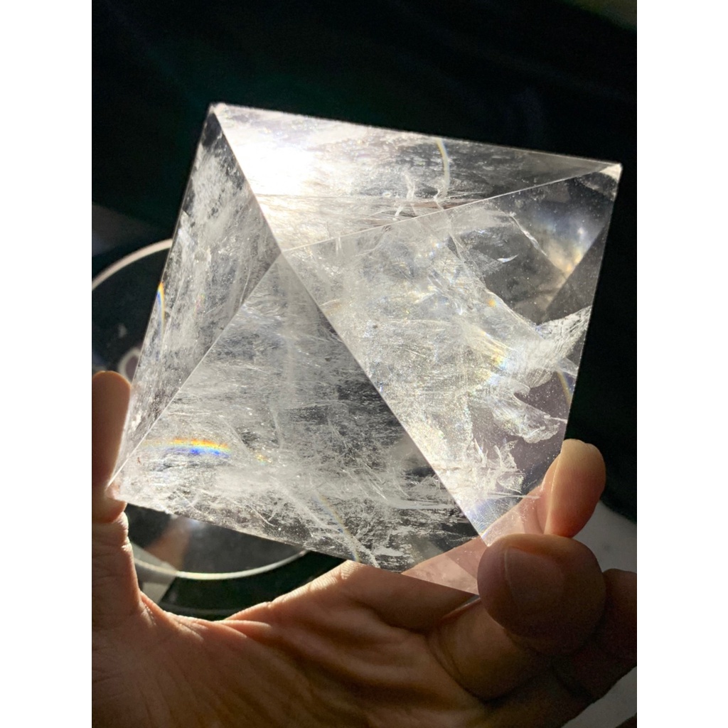 兆鑫生活館-白水晶金字塔(約9公分，491g，) 冥想啟動能量開智慧助打坐擺