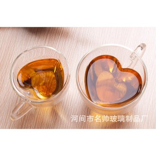 現貨〔玻璃杯】愛心型隔熱雙層玻璃杯 ♥ 耐熱 杯子 心型玻璃杯 馬克杯 ♥ 咖啡牛奶杯 高鵬矽 情侶水杯 聖誕交換禮物