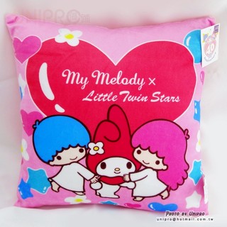 雙子星 X 美樂蒂 40週年紀念 方枕 靠枕 抱枕 三麗鷗正版授權 My Melody Little Twin Stars