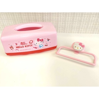 正版 Hello Kitty面紙盒+毛巾架/擦手巾架/抹布架