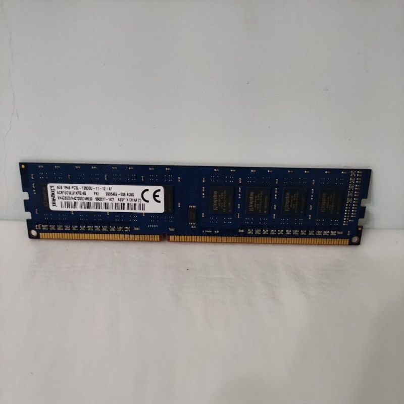 桌上型電腦 記憶體 金士頓Kingston DDR3 4GB 1Rx8 PC3L-12800U桌機單面記憶體(低電壓）