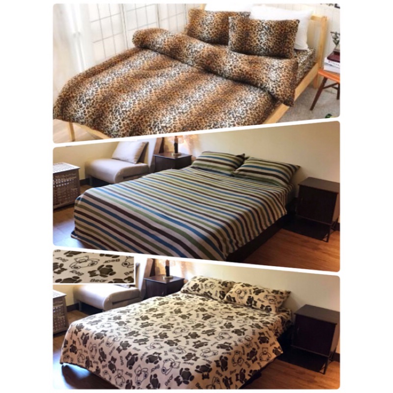 MIT【雙人床包4件組】保暖搖粒絨 (9款花色) 床包 枕套 被套