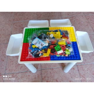 兒童玩具 大顆粒積木桌子 多功能 男童 女童 拼裝 益智力 動腦