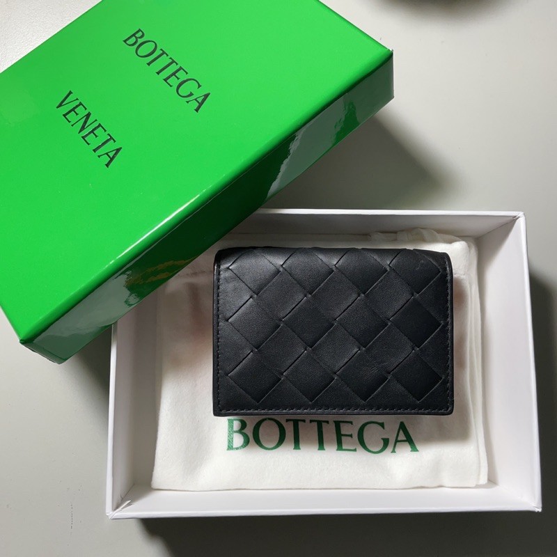 BOTTEGA VENETA 寶緹嘉 BV經典小羊皮三折 編織短夾零錢包短夾 男女通用 精品 BV皮夾