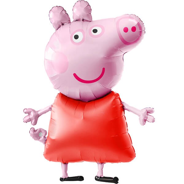 派對城 現貨 【121x91cm站立氣球(不含氣)-佩佩豬Peppa Pig】 鋁箔氣球 小豬佩奇 派對佈置 拍攝道具