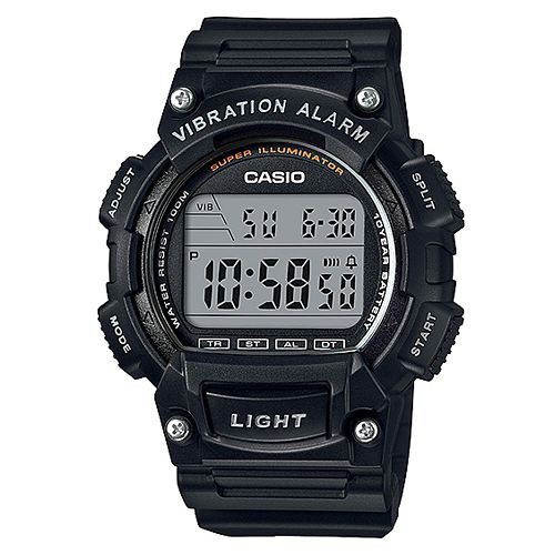 【CASIO】行家配備10年電力電子錶-黑(W-736H-1A)正版宏崑公司貨