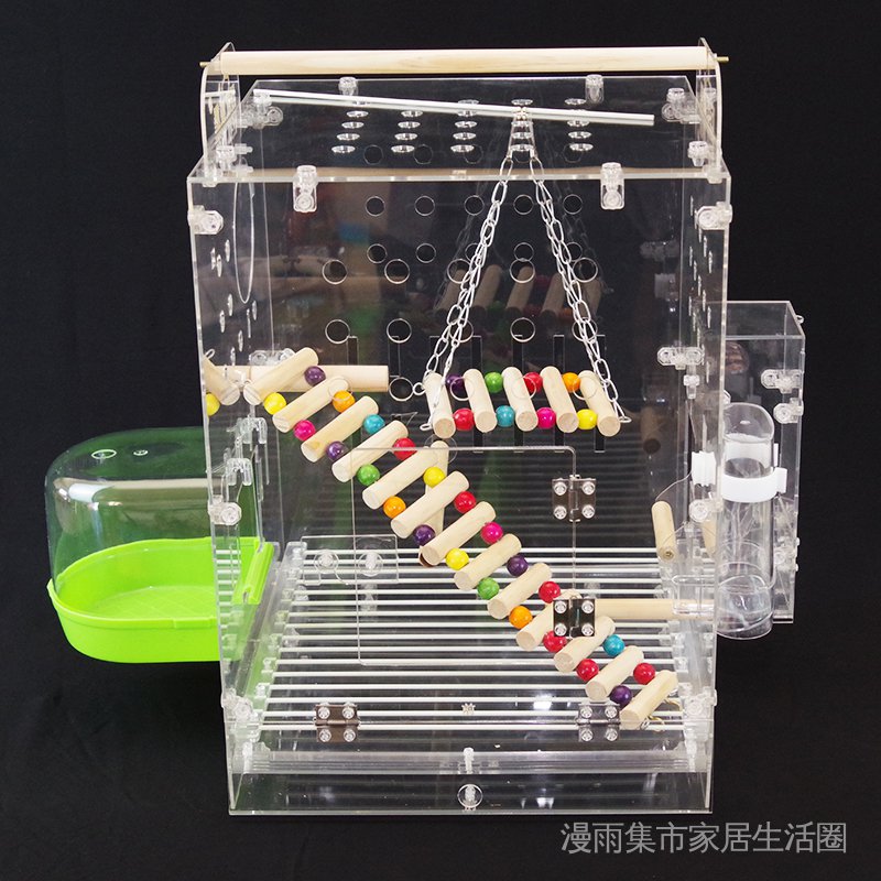 亞克力大鳥別墅鳥籠大型小鳥繁殖養殖透明洗澡豪華家用籠子鸚鵡可 蝦皮購物