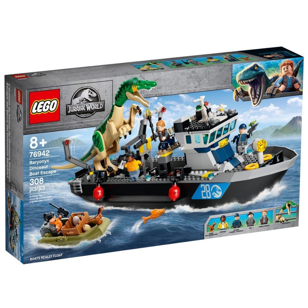 【台南 益童趣】&lt;現貨&gt; LEGO 76942 侏儸紀系列 重爪龍快艇逃脫 Jurassic 恐龍