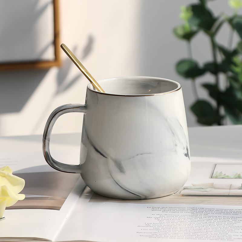 【熱銷】北歐風ins大理石紋杯子陶瓷 水杯牛奶咖啡杯馬克杯子辦公室男女杯