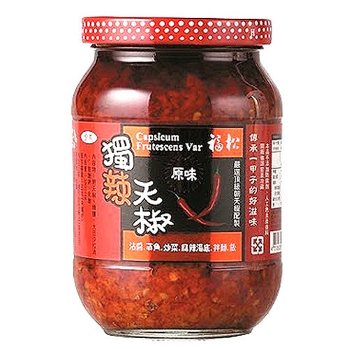 【吉立食品】福松獨辣天椒 380g 全素 福松 辣椒醬 特辣 辣醬