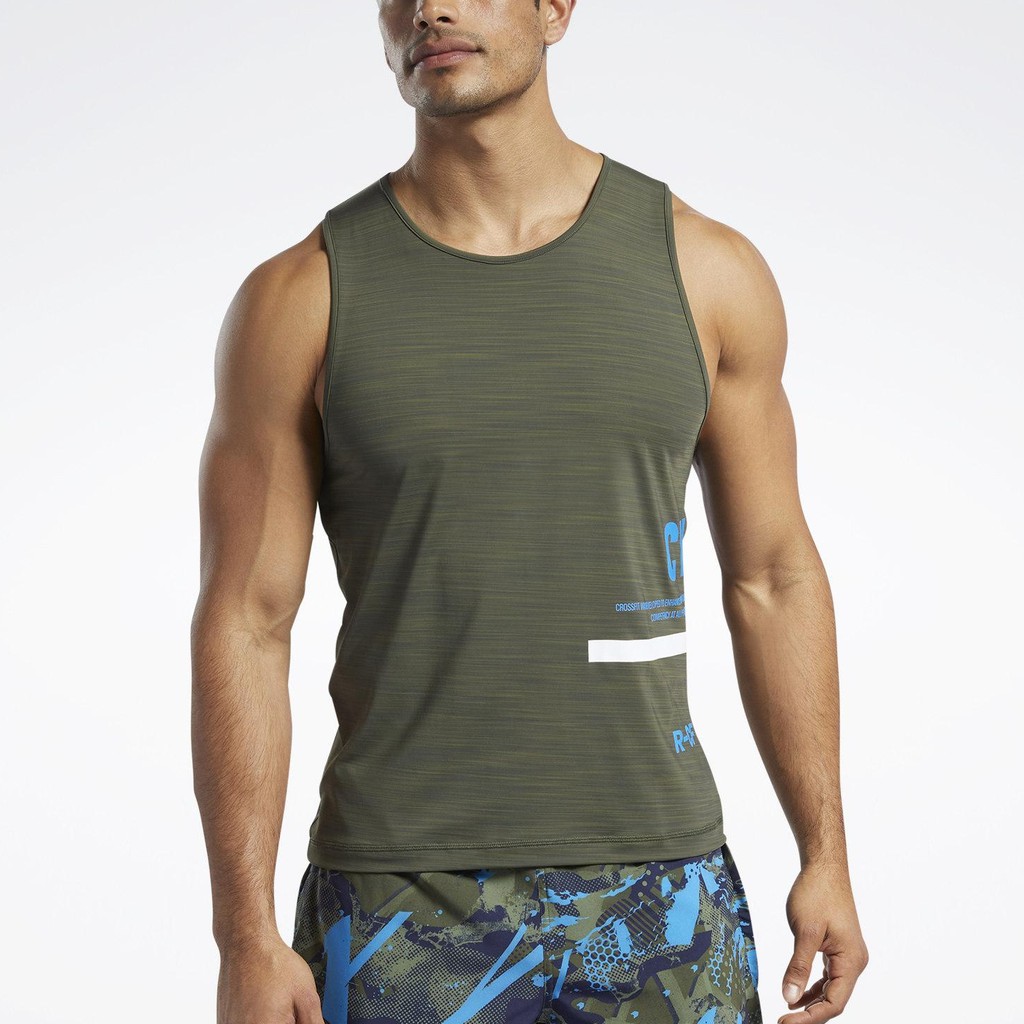 REEBOK CrossFit® ACTIVCHILL TANKTOP 混合健身 背心 運動背心 軍綠色 FS7642