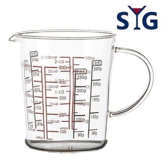 SYG耐熱玻璃量杯500cc~臺灣臺玻製造~