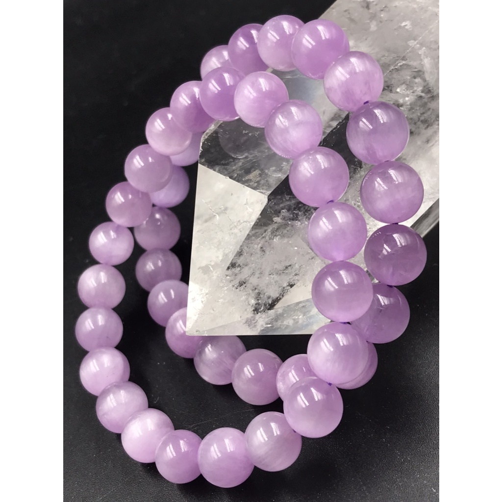 [采宓]天然紫鋰輝手珠 高品貓眼 紫鋰輝 孔賽石  水晶皇后