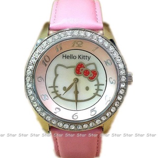 ＊星光鐘錶＊ Hello Kitty手錶 三麗鷗正版授權【迴轉時尚俏麗晶鑽腕錶】(粉紅) LK607