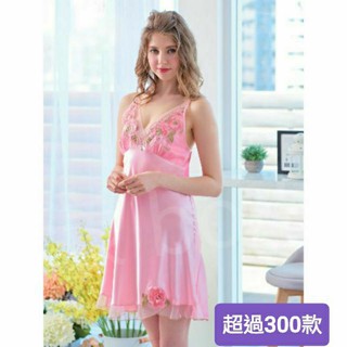 🌷蕾妮塔塔🌷 全系列精品專賣/ ( 76038 ) 超柔軟彈性珍珠絲細肩帶小洋裝睡衣( F )