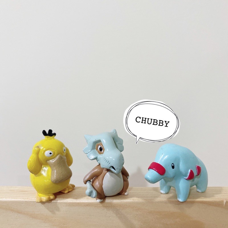 #CHUBBY#早期任天堂-神奇寶貝/精靈寶可夢Pokemon/可達鴨.等模型絕版公仔/老玩具/三個1組正版任天堂
