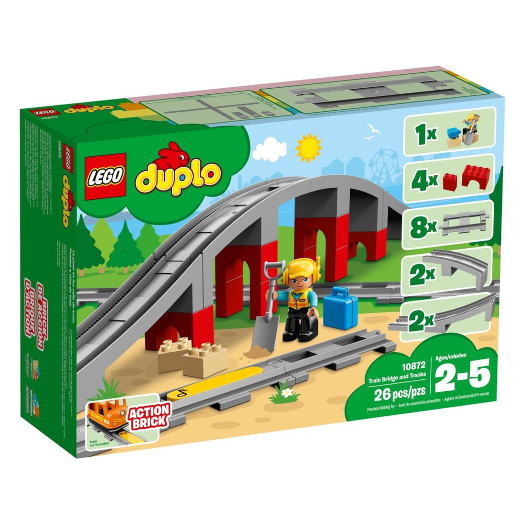 BRICK PAPA / LEGO 10872 Train Bridge and Tracks
