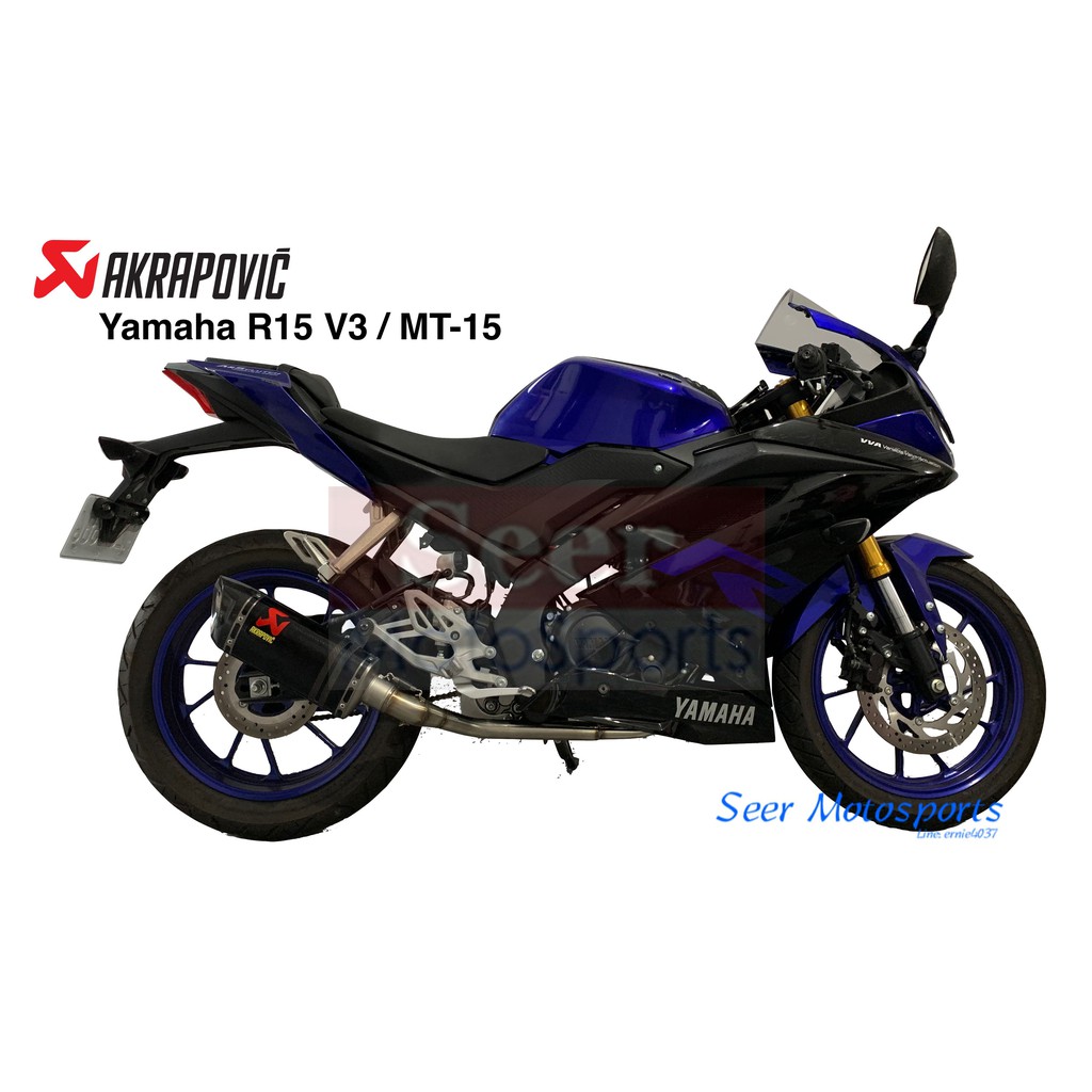 [Seer] 現貨 Akrapovic Yamaha R15 MT15 蠍子管 碳纖維 全段 排氣管 另有 鈦合金